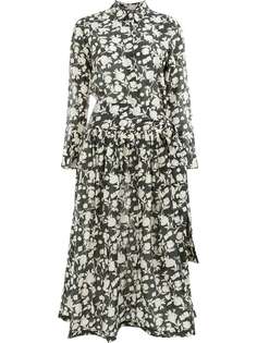 Sara Lanzi расклешенное платье-рубашка с цветочным принтом