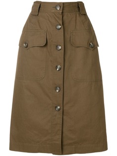 Yves Saint Laurent Vintage юбка прямого кроя с застежкой на пуговицах спереди