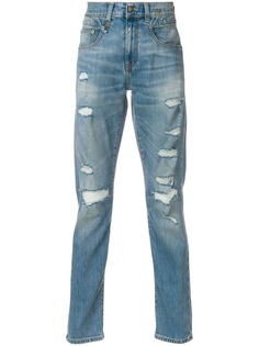 R13 облегающие джинсы с потертостями