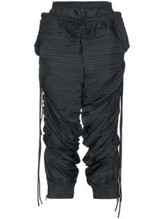 Y / Project oversized double layered cropped track pants