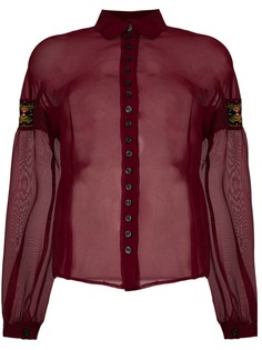 Romeo Gigli Vintage прозрачная рубашка с вышитыми вставками