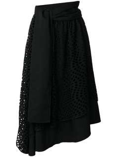 Yohji Yamamoto Vintage многоярусная юбка с кружевным слоем