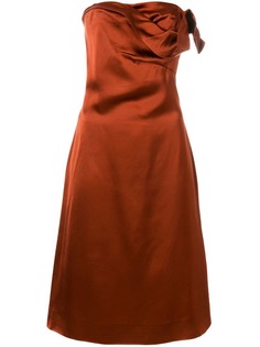 Versace Vintage драпированное платье без бретелек