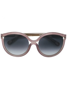 Chloé Eyewear солнцезащитные очки в полосатой квадратной оправе