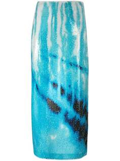 Loewe юбка миди с отделкой пайетками