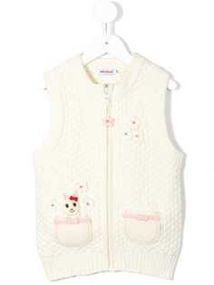 Miki House knitted embellished gilet