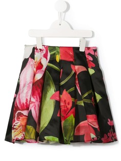 Little Bambah плиссированная юбка с принтом лотосов