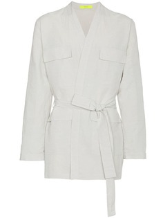 Ex Infinitas куртка в стилистике халата с карманами-карго
