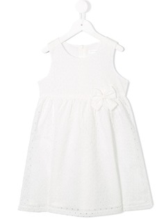 Miki House платье с перфорированными деталями без рукавов