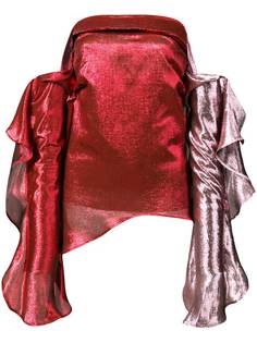 Paula Knorr блузка с приспущенными рукавами и драпировками