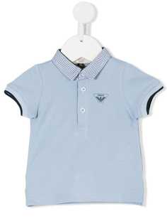 Emporio Armani Kids рубашка-поло с клетчатым воротником