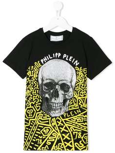Philipp Plein Junior футболка с принтом черепа