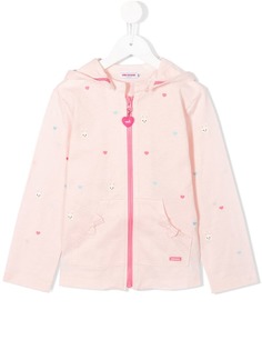 Miki House толстовка на молнии с капюшоном и вышитыми зайцами