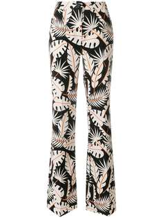 Talbot Runhof jungle print flared trousers