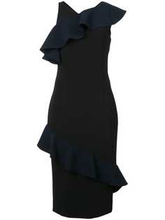 Christian Siriano платье миди с оборками