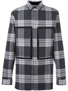 Helmut Lang рубашка в клетку с накладными карманами