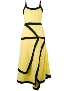 JW Anderson расклешенное платье с контрастной окантовкой