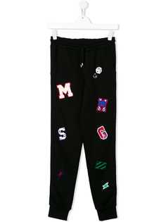 Msgm Kids спортивные брюки с принтом логотипа и аппликациями