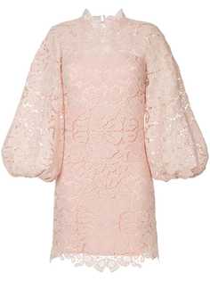 GINGER & SMART платье с рукавами-баллон из гипюра с цветочными мотивами