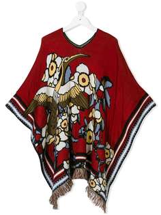 Dsquared2 Kids вязаное пончо свободного кроя с орлом