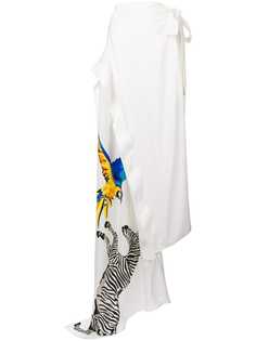 Krizia Vintage long print flared skirt