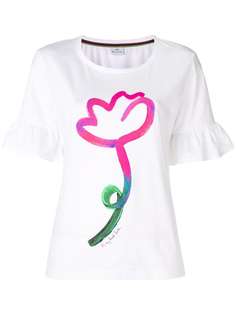 Ps By Paul Smith футболка с цветочным принтом и оборками