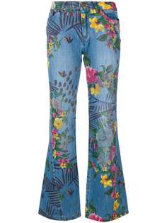 Kenzo Vintage расклешенные джинсы с цветочным принтом