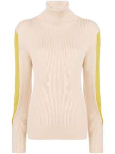 Chloé свитер с высоким воротником и контрастными вставками на рукавах
