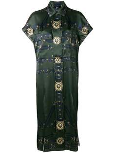 Versus платье с принтом и боковыми разрезами