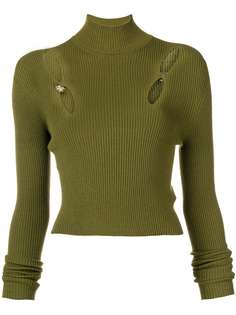 Versus ребристая водолазка с прорезями