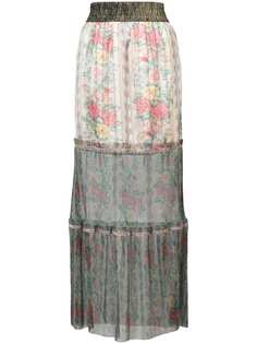 Anna Sui юбка макси из тюля с цветочным принтом