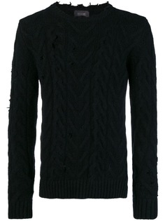 Overcome distressed finish sweater