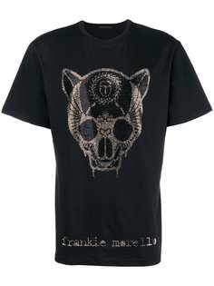 Frankie Morello embellished cat graphic T-shirt