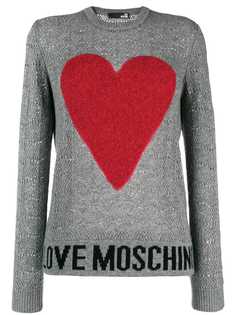 Love Moschino свитер с логотипом и вышитым сердцем