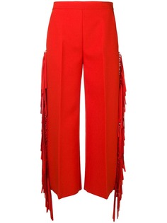 MSGM fringed high-waisted trousers