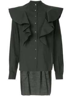 Irene checked ruffled shirt