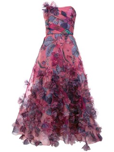 Marchesa Notte пышное платье без бретелей с цветочным декором