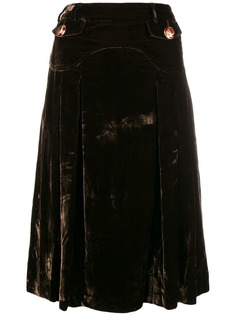 Dolce & Gabbana Vintage бархатная расклешенная юбка