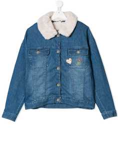 Chloé Kids джинсовая куртка с воротником из овчины