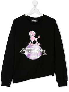 Jeremy Scott Junior TEEN globe print asymmetric sweatshirt