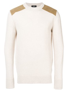 A.P.C. свитер с контрастными нашивками