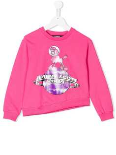 Jeremy Scott Junior globe print asymmetric sweatshirt