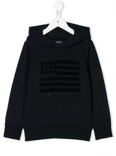 Woolrich Kids flag embroidered hoodie