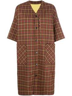Neul checked short sleeved coat
