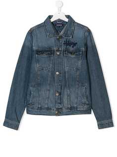 Tommy Hilfiger Junior джинсовая куртка с вышитым логотипом