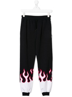 Jeremy Scott Junior TEEN flame print track trousers