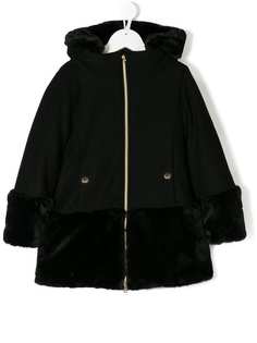 Herno Kids faux fur panelled coat