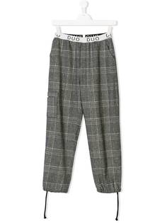 Duo checked cargo trousers