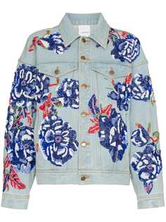 Ashish джинсовая куртка с цветочной вышивкой