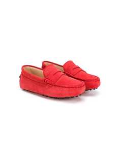 Tods Kids suede slip-on loafers